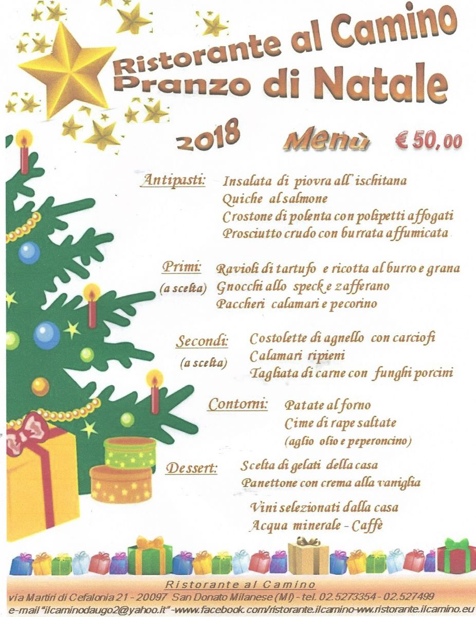 Albero Di Natale Yahoo.Menu Di Natale Il Camino Da Ugo